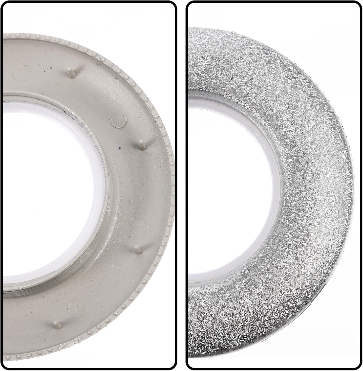 Drapery Rings and Plastic Curtain Grommets 80pcs Sand Silver Nano Noise-Reducing Self-Locking Circles for Window Treatment Hardware