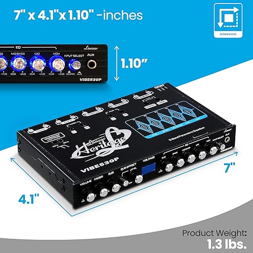 Miniatura 4 de Lanzar Ecualizador paramétrico con subwoofer salida de preamplificador RMS de 9 voltios con medidor de voltaje, control de ganancia de subwoofer y