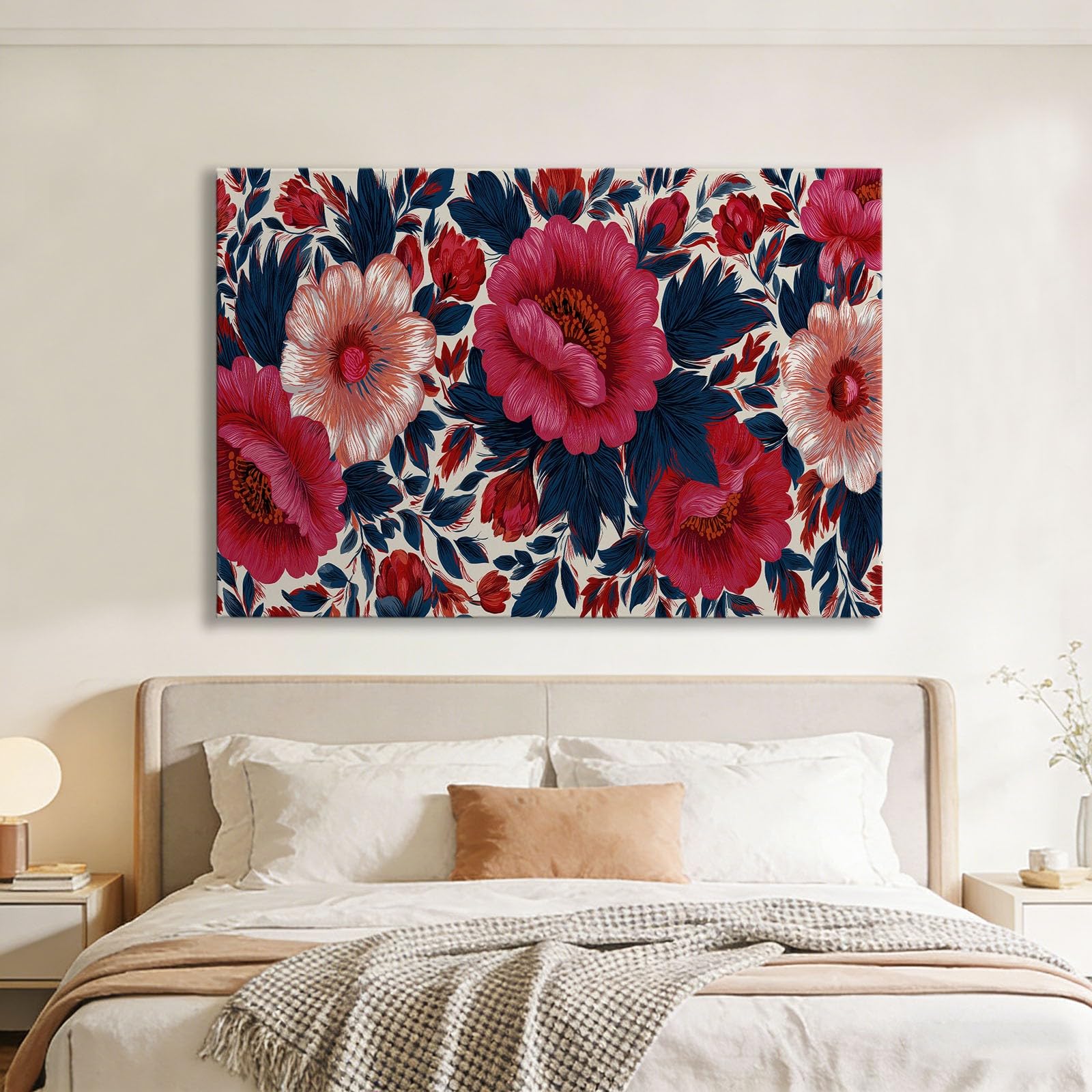 Genérico Nowoczesne dekoracyjne obrazy kwiatowe płatki roślin 90x60cm obraz na płótnie z ramą, grafika na ścianie, dekoracja salonu sypialni jadalnia biuro korytarz