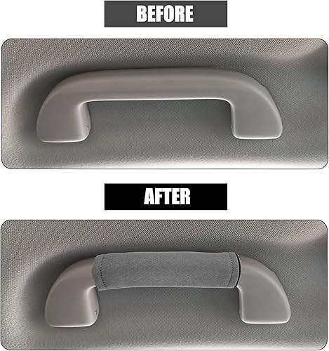 Miniatura 3 de X AUTOHAUX 2 unids Universal Car Accessories Suede Door Handle Cover Soft Car Handle Protector Gris