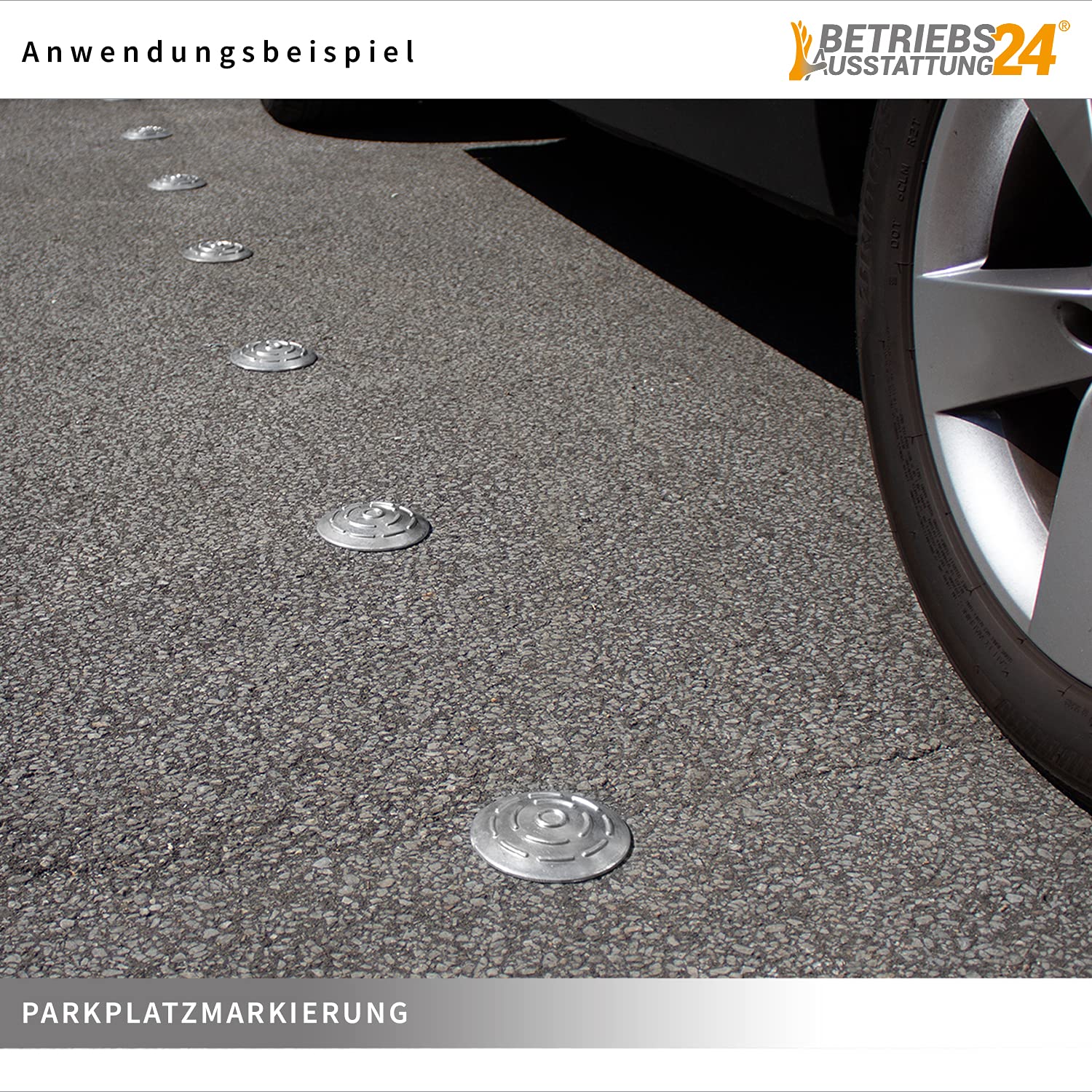 Markierungsnagel 10 Stück - Durchmesser 10,0 cm Aluminium - Zum Einschlagen oder Einbetonierung - Parkplatzmarkierung - Mit spitzem Schaft