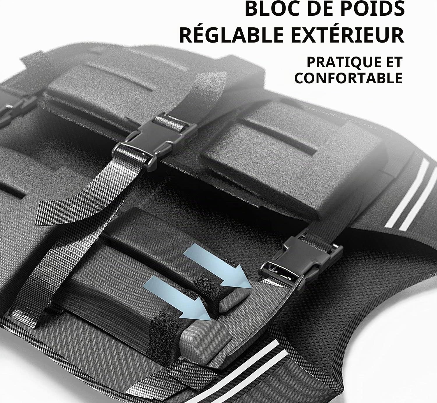 PROIRON Gilet Lesté Réglable 10kg/20kg, 20 Packs de Poids, Veste de Poids Homme Femme avec Bande Réfléchissante pour Course à Pied Musculation Entraînement Force Endurance Exercice Cardio, Noir
