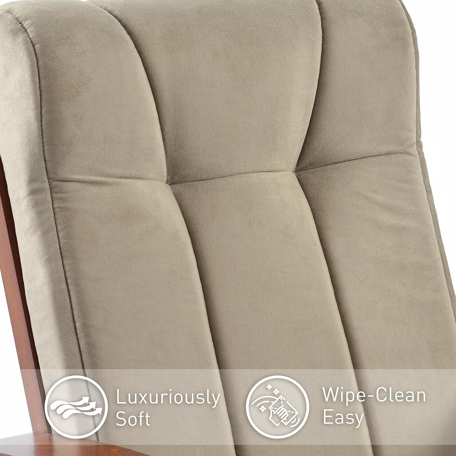 Nursery Glider Rocking Chair with Ottoman, Smooth 360° Swivel Motion for Breastfeeding, Easy Assembly, Solid Hardwood Frame, Comfortable Adult Rocker for Living Room, Brown