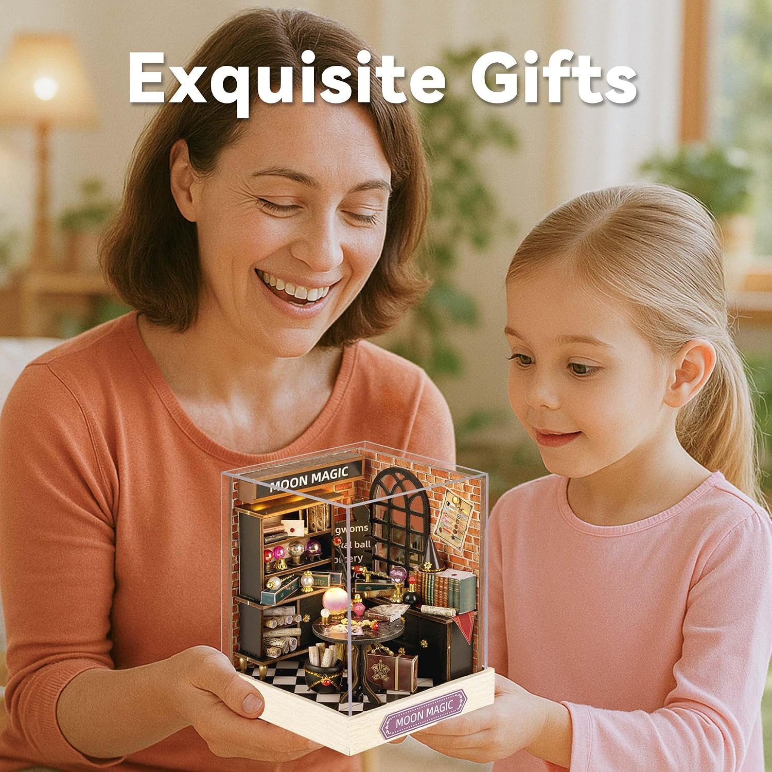Flever DIY Miniature House Kit, Tiny Home Kit with LED Light, Mini House Build Craft Kits for Adults and Teens, Home Decor Creative Gift for Family/Friends (Moon Magic and Gundam Model Tools Kit) image 4