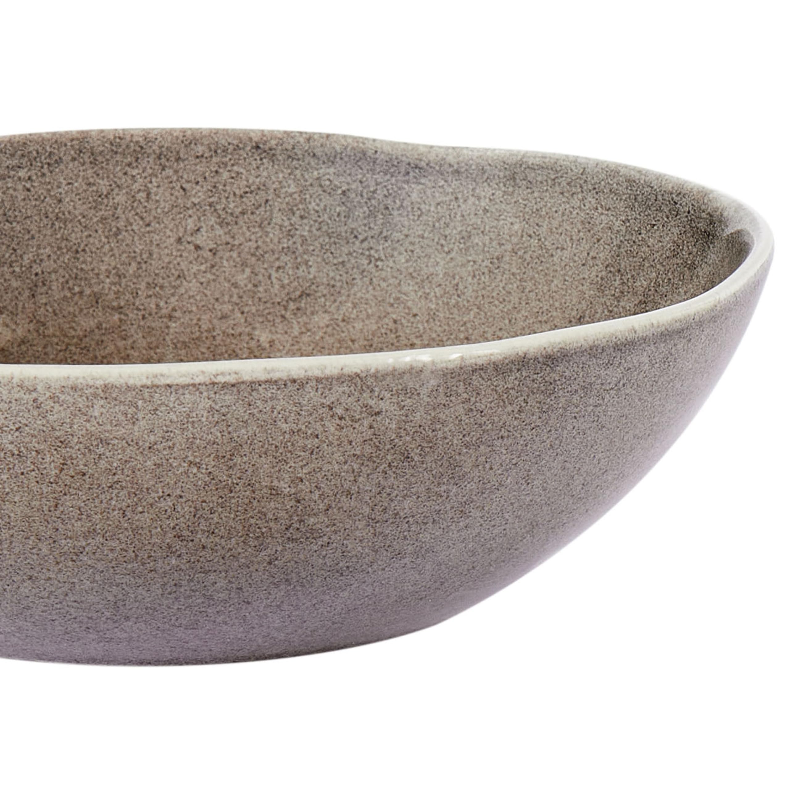 Conjunto de 4 platos hondos cuenco para pasta de gres caolín artesanal acabado esmalte reactivo gris Costmary