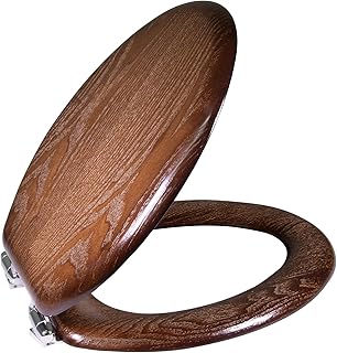 Dalton Wooden Elongated Soft Close Toilet Seat, Java Brown, Quick Release, Easy to Install – Design House