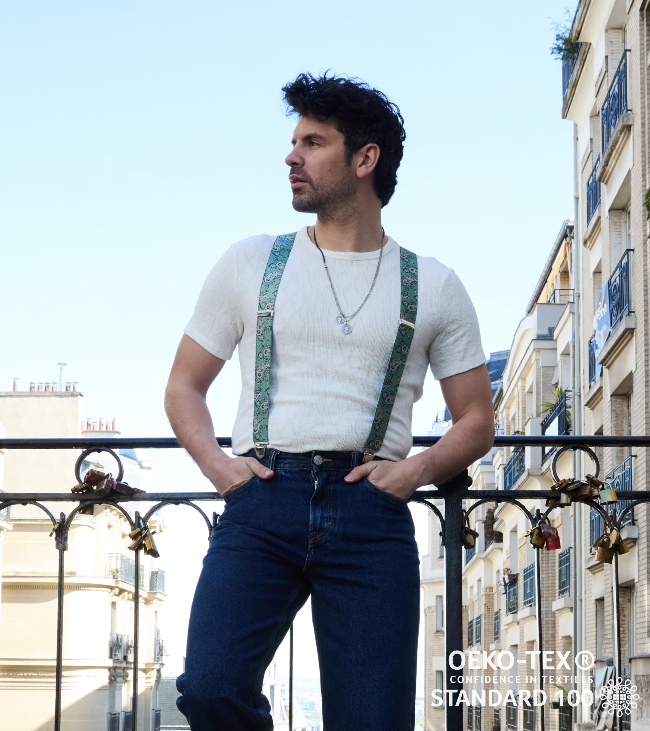 PIERROT Tirantes Premium para Hombre - Elástico Reforzado y Clips Extra Fuerte - Garantía de por vida - Tirantes para Pantalones - Una Talla Para Todos