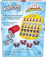 Vista 2 de Hasbro Gaming Spidey and His Amazing Friends Yahtzee Jr.Marvel Edition Board Game for Kids, Ages 4 and Up (Yaxa Exclusive)