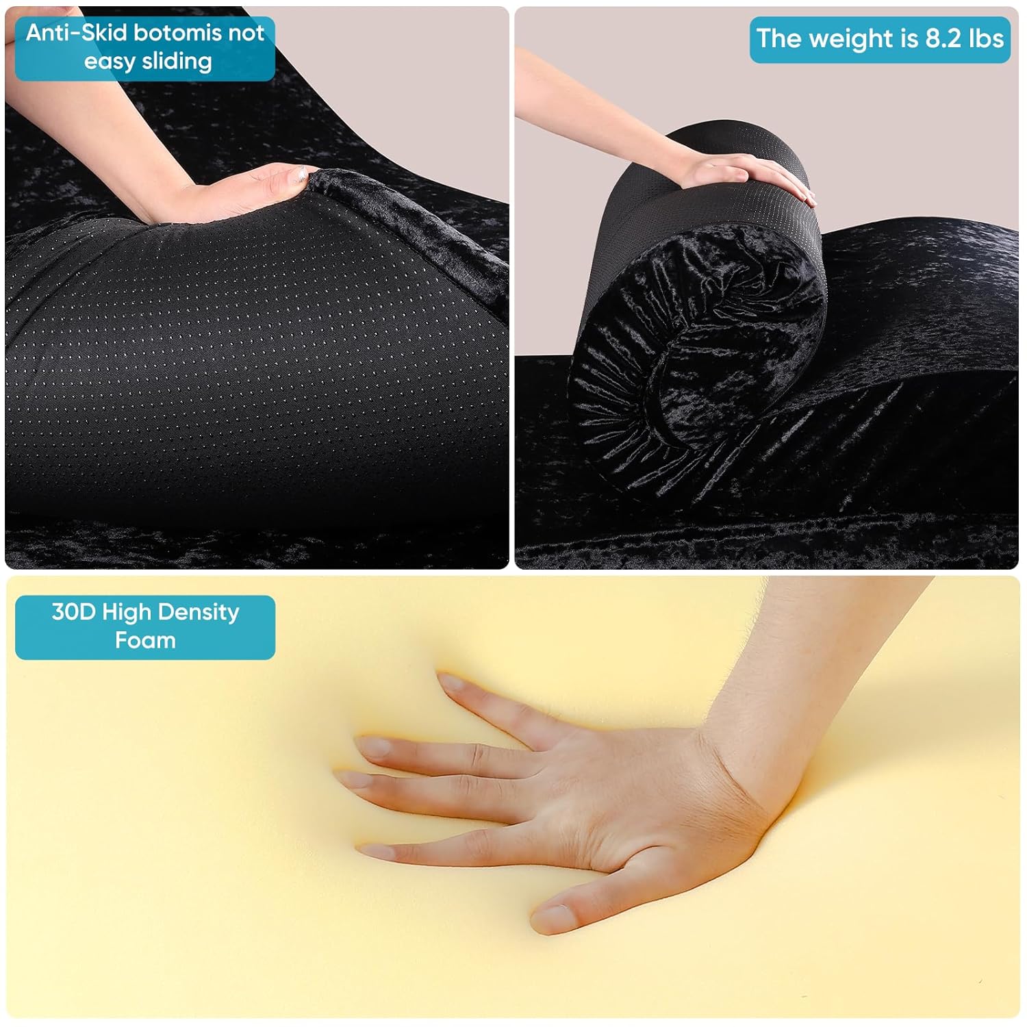Shiny Curvy Lash Bed Foam Topper and Table Cover Set, High Density Foam Soft Support Neck Leg Back, Contour Design for Body Massage Table Topper