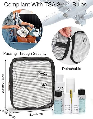 Miniatura 3 de Relavel Neceser colgante aprobado por la TSA para mujeres y hombres, 1-malla, Neceser colgante para mujer