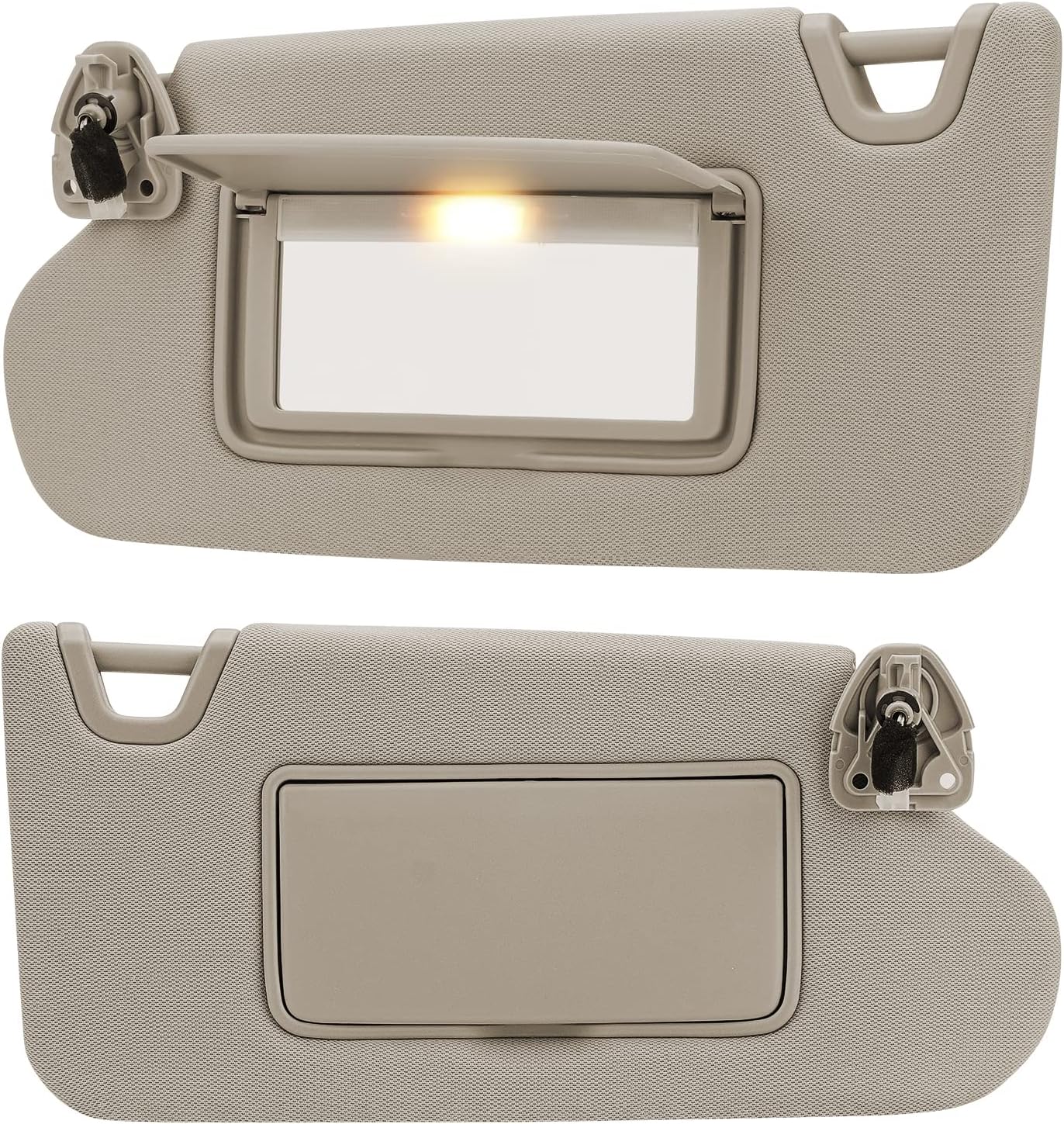 Youxmoto for Nissan Altima 2013-2018 Beige Sun Visor Left Driver and Right Passenger Side, with Vanity Mirror and Light, Replaces# 96401-3TA2A, 96400-3TA2A