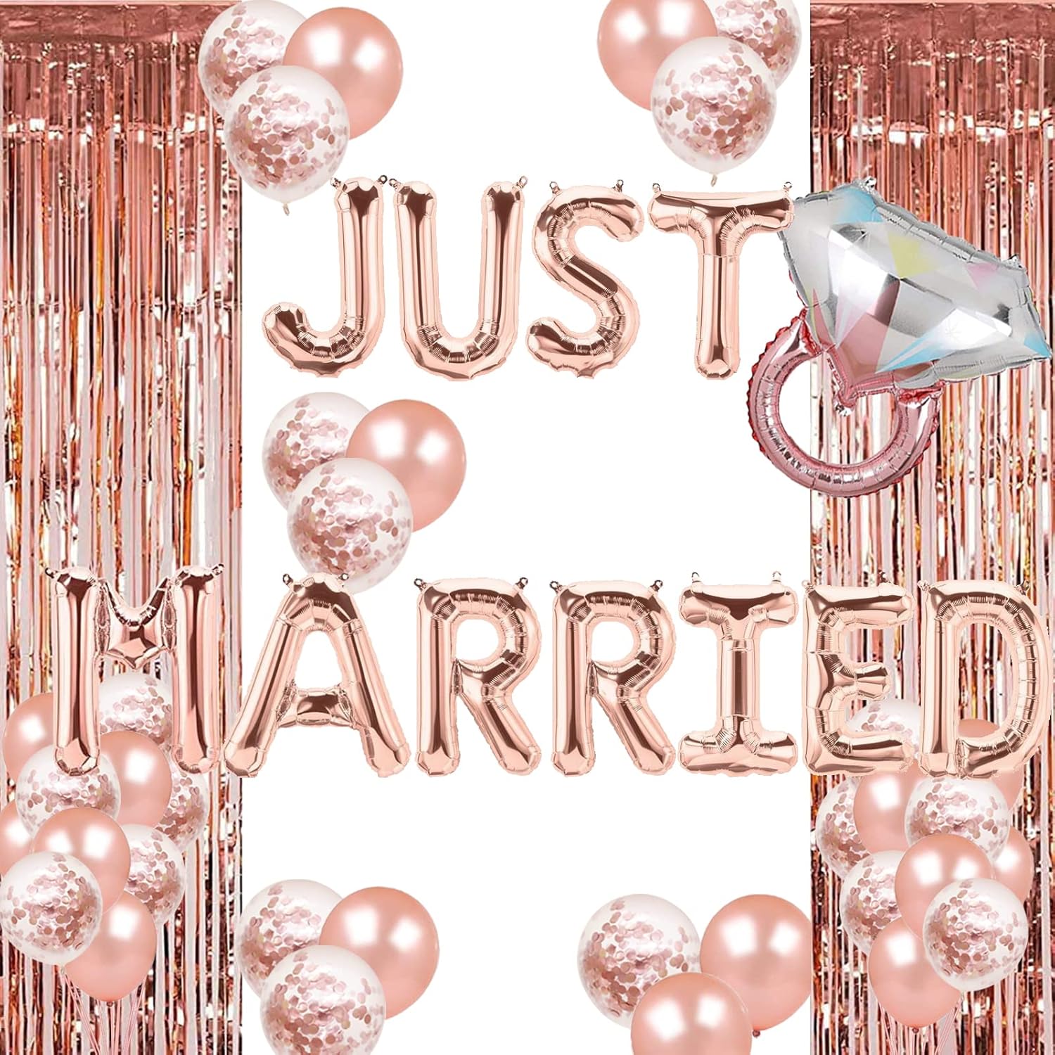 Letromp Just Married Balloons Rose Gold Traveling From Miss