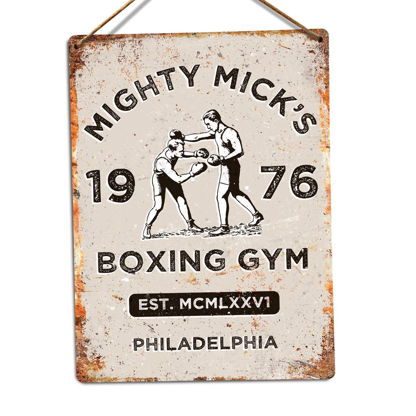 Toasted Merch Beige Mighty Mick's Boxing Gym - – Small Twine | Printed Metal Wall Sign Plaque