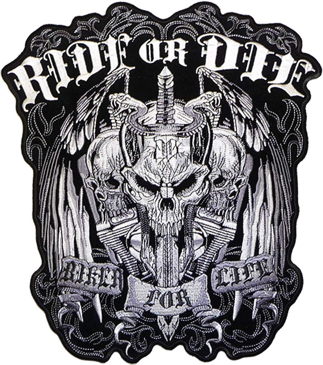 Hot Leathers Ride Or Die Biker For Life Patch (11 Width x 12 Height)