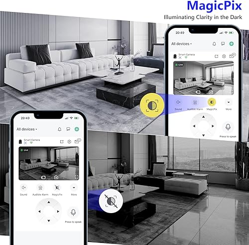 Miniatura 3 de Cámaras para seguridad en el hogar, 2K Pan & Tilt Cámara interior Monitor de bebé Cámara para mascotas con modo de suspensión de aplicación,