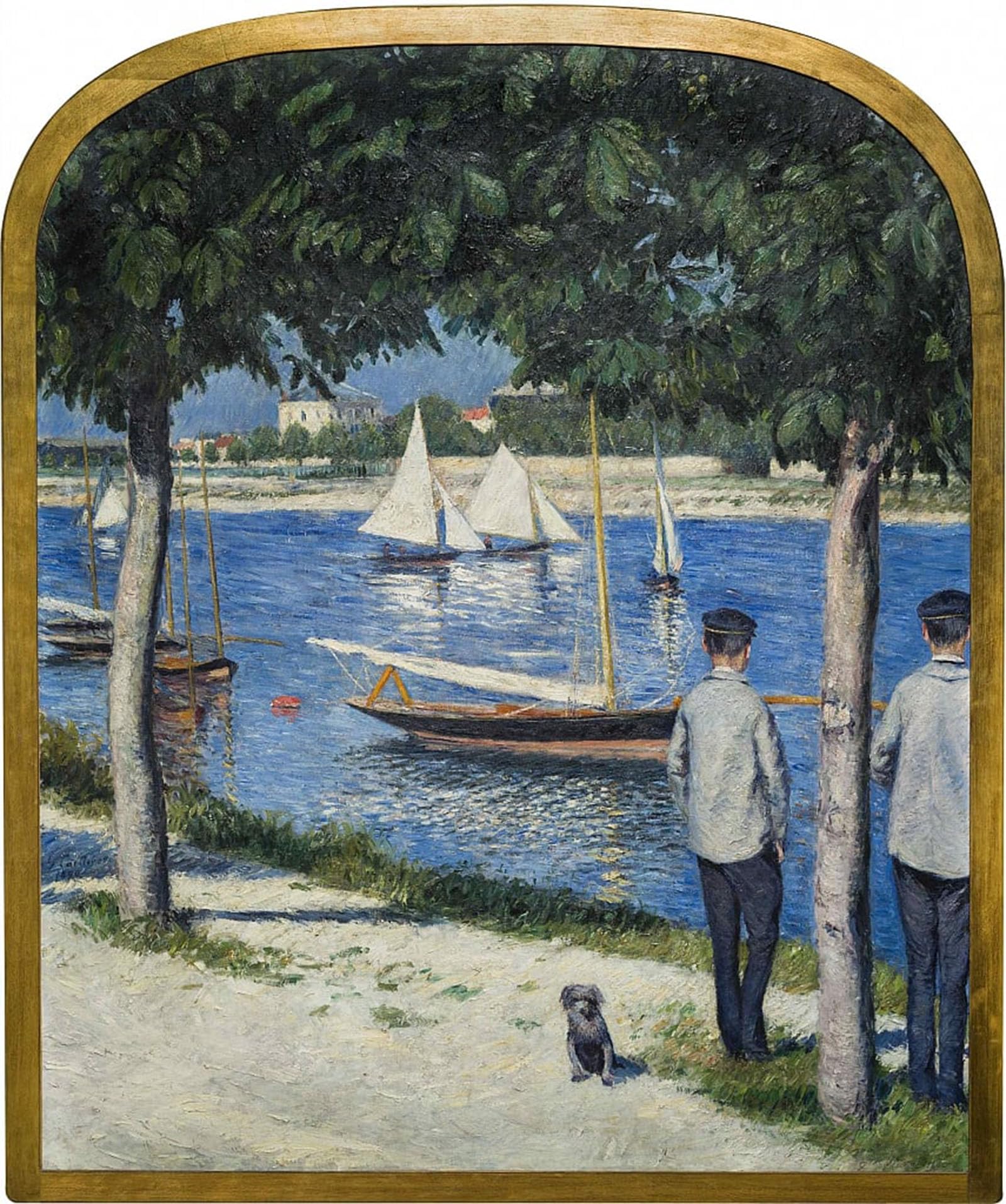 ARTXLXXBN Famous Painting Art Wall Decor Abstract Art Picture The Berge du Petit Gennevilliers and the Seine by Gustave Caillebotte Animal Pictures for Home Decor 60x90cm