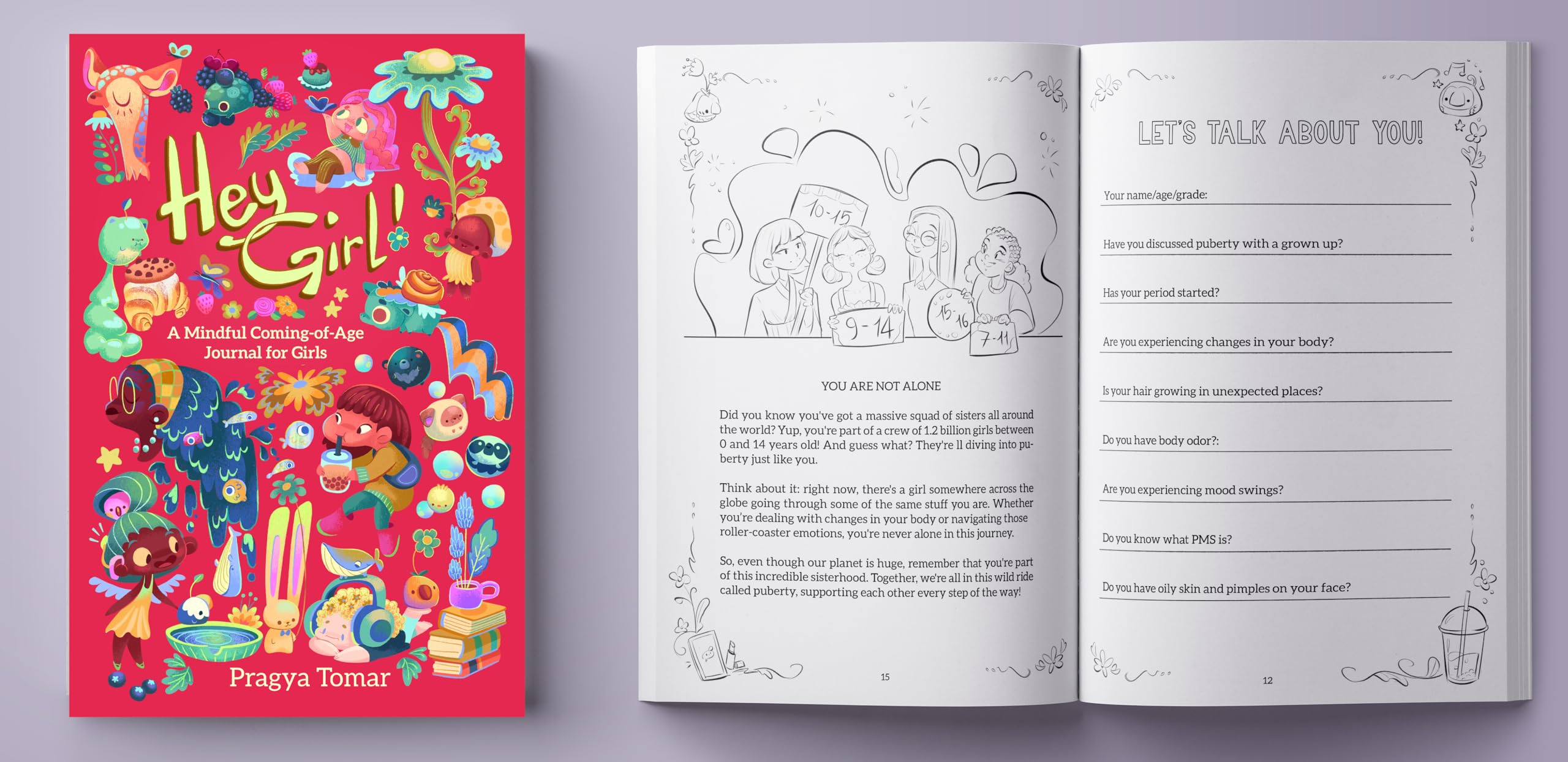 Hey Girl! Mindful Coming-of-Age Journal for Girls: A body-positive book for ages 8 to 16, guiding girls through puberty and womanhood - Image 3