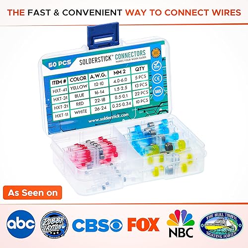 Miniatura 3 de Kit de conectores de alambre de sellado de soldadura impermeables, conectores de alambre termorretráctiles con aislamiento eléctrico con 4 calibres
