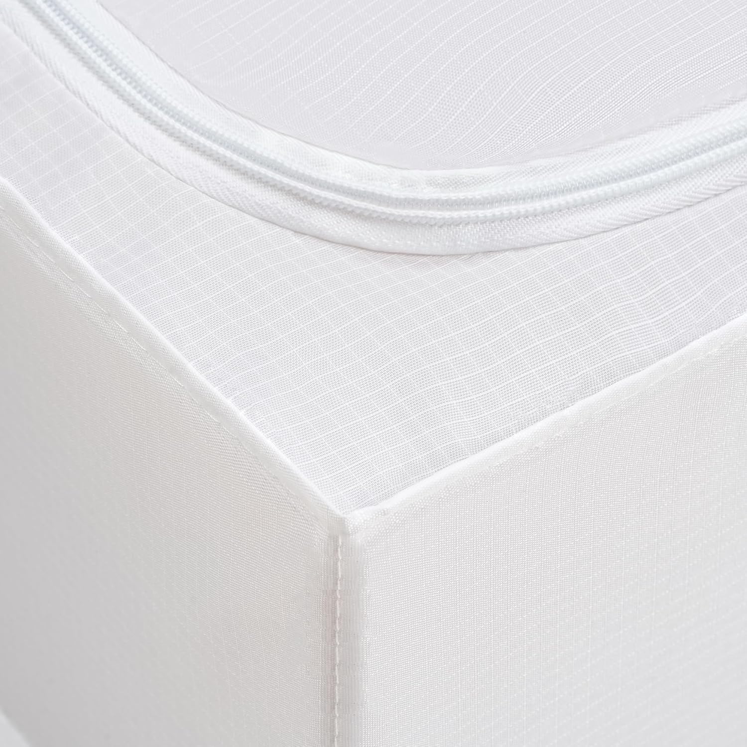 TYEERS Under Bed Storage Containers, Durable Fabric, Washable, Collapsible, Under Bed Storage Bins for Clothes, Blankets, Sheets, Shoes, 27.5x16.5x7 Inches, 2-Pack, White