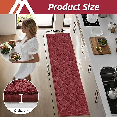 Miniatura 127 de COSY HOMEER Tapetes suaves de cocina para el frente del fregadero, alfombras súper absorbentes y tapete antideslizante de 20 x 59 pulgadas, lavable