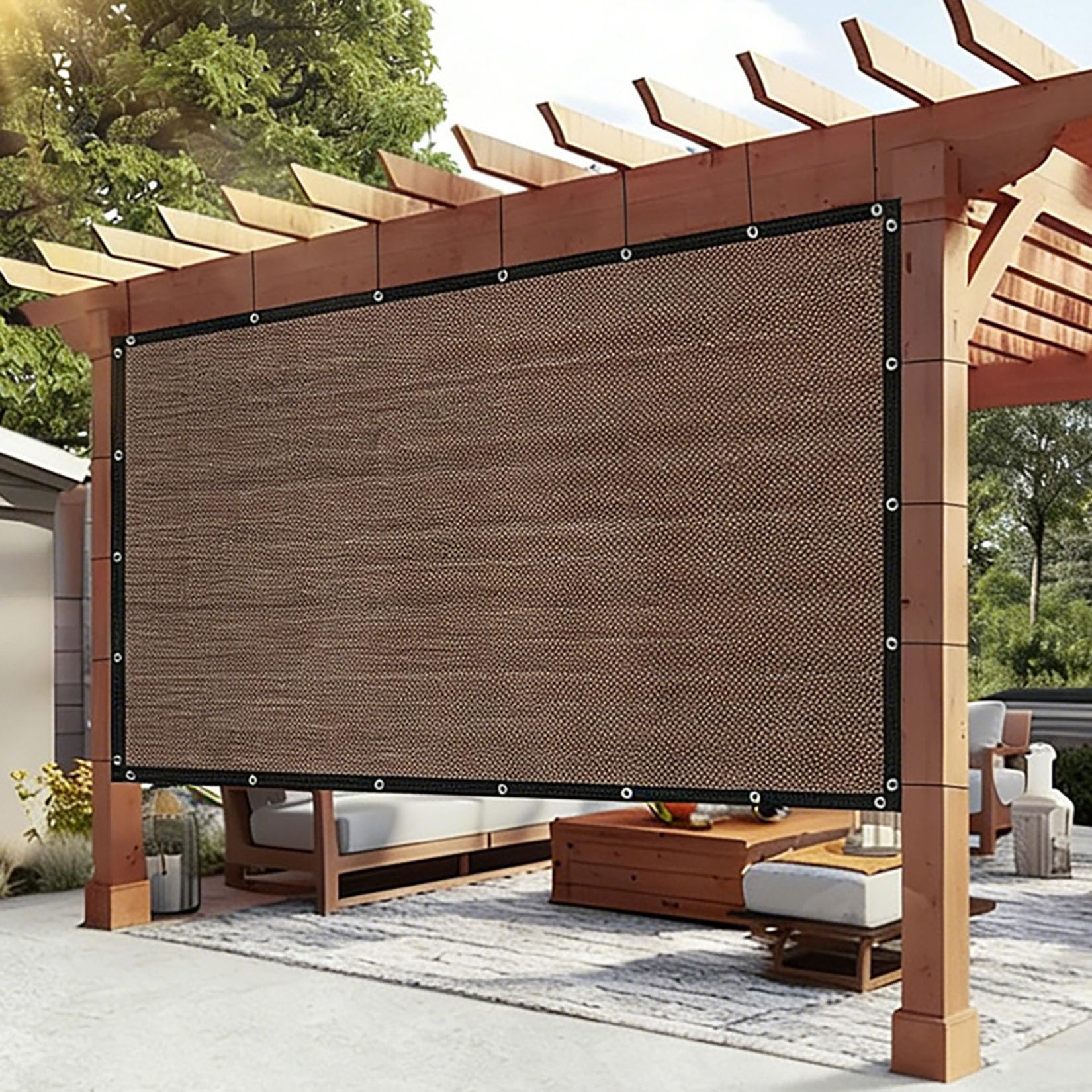 Voile d'ombrage 2X6m avec œillets : filet de protection solaire extérieure pour jardin