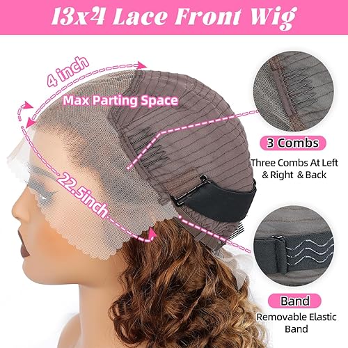 Miniatura 3 de Pelucas de cabello humano ondulado profundo 427, encaje frontal HD de 13 x 4, peluca de cabello humano rizado de 26 pulgadas, peluca de cabello