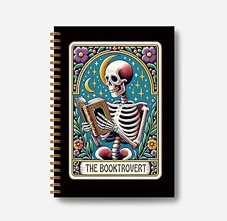 The Booktrovert Tarot Journal Notebook - Book Lovers Readers Gifts, Gothic Goth Journal, Witchy Journal Notebook, Witch Stuff, Gothic Office Supplies, Halloween Notebook, Spiral Notebook 5.5x8.3