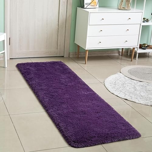 Miniatura 25 de Alfombra esponjosa para dormitorio, alfombra negra de 4 x 6 pies para sala de estar, dormitorio, alfombra peluda para niños, alfombra de felpa suave