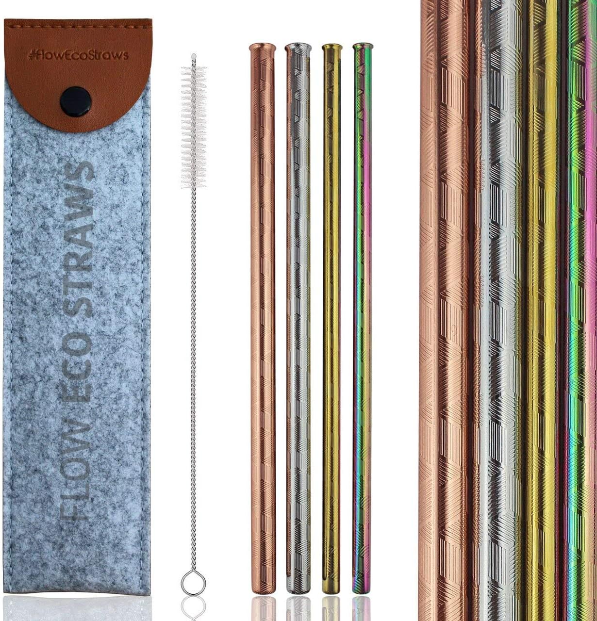 FLOW Embossed Metal Straws