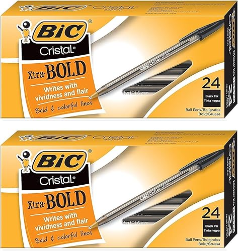 Miniatura 2 de BIC Cristal Xtra Bold - Punta de bola (0.063 pulgadas), negro, 48 unidades