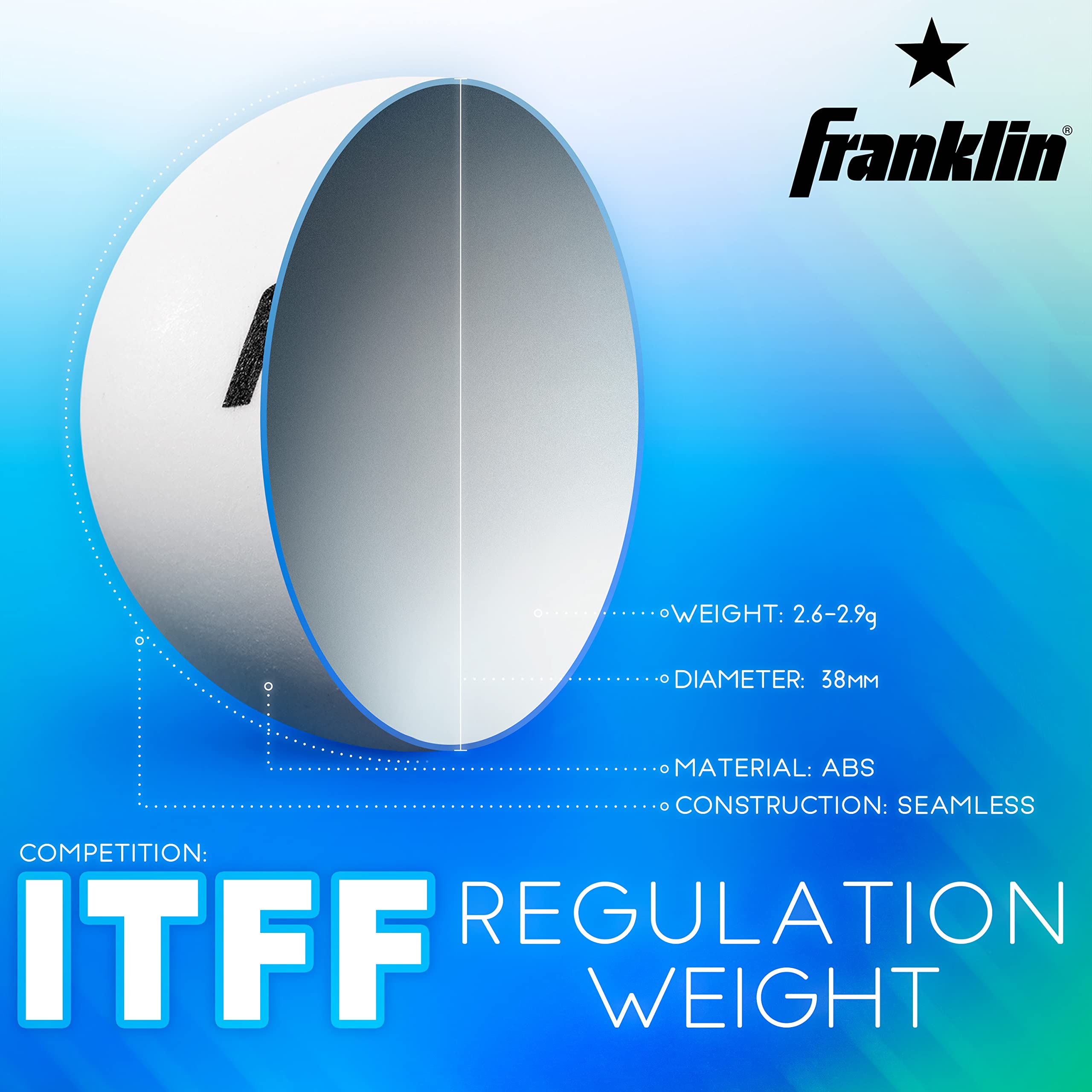 Franklin Sports 1 Star Table Tennis Balls , 38 mm by Franklin Sports