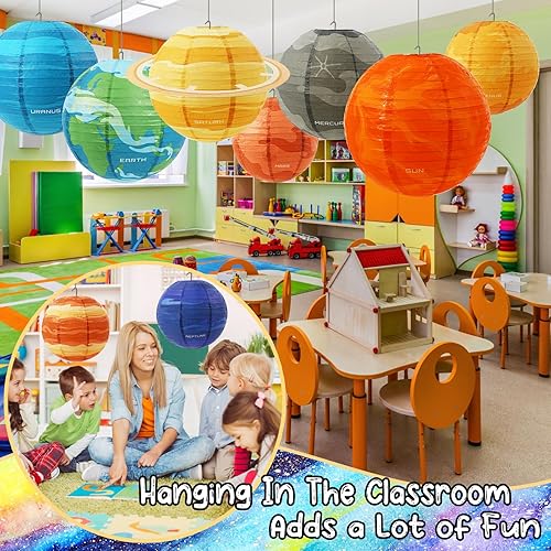 Miniatura 2 de Space Planet Paper Lanterns 12In Solar System Hanging Decor Out of This World Outer Space Party Decorations for Kids Astronaut Theme Party Supplies