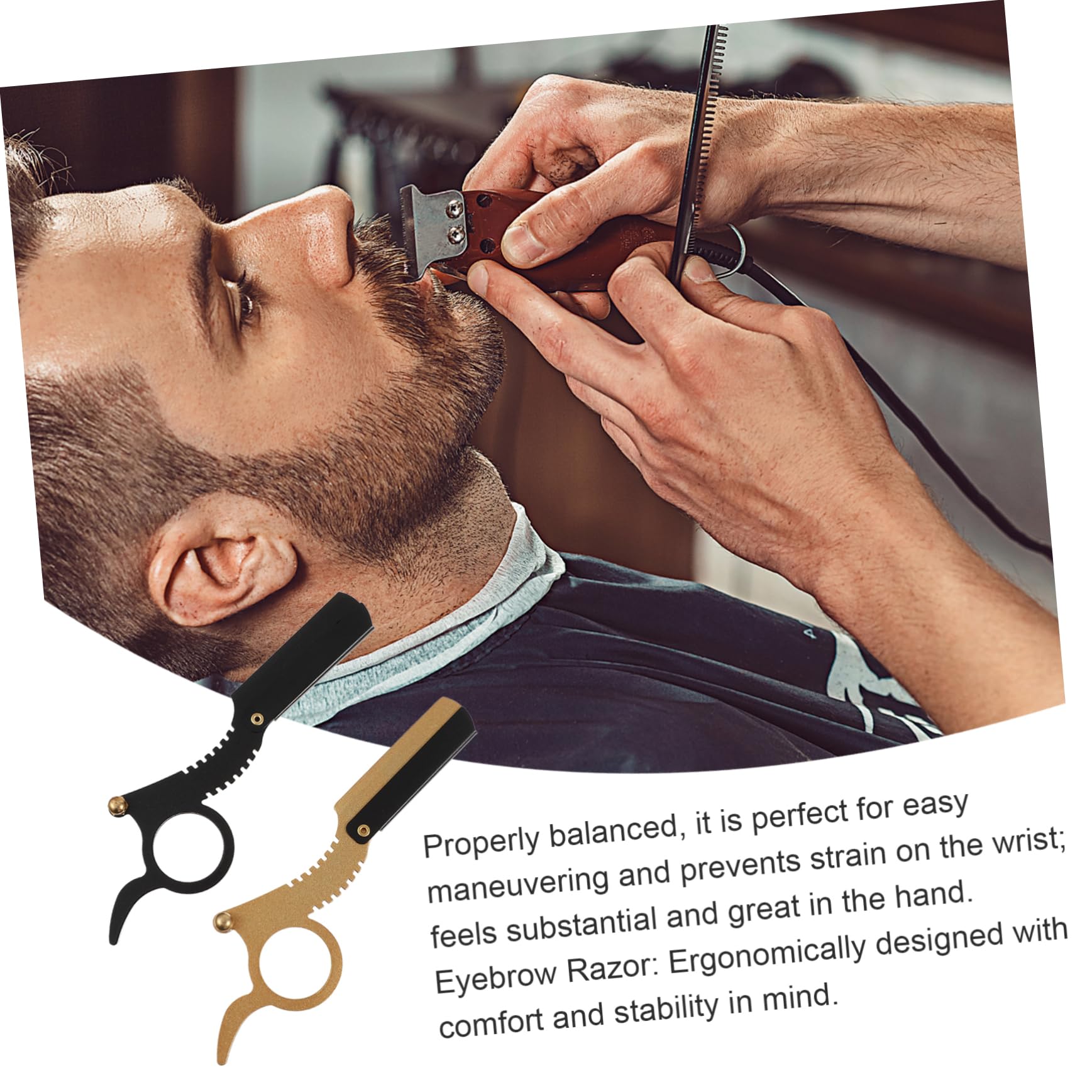 TOVINANNA Men's Manual Razor Set Barber Razor for Beard Smooth Cutting Tool Shaver for Grooming