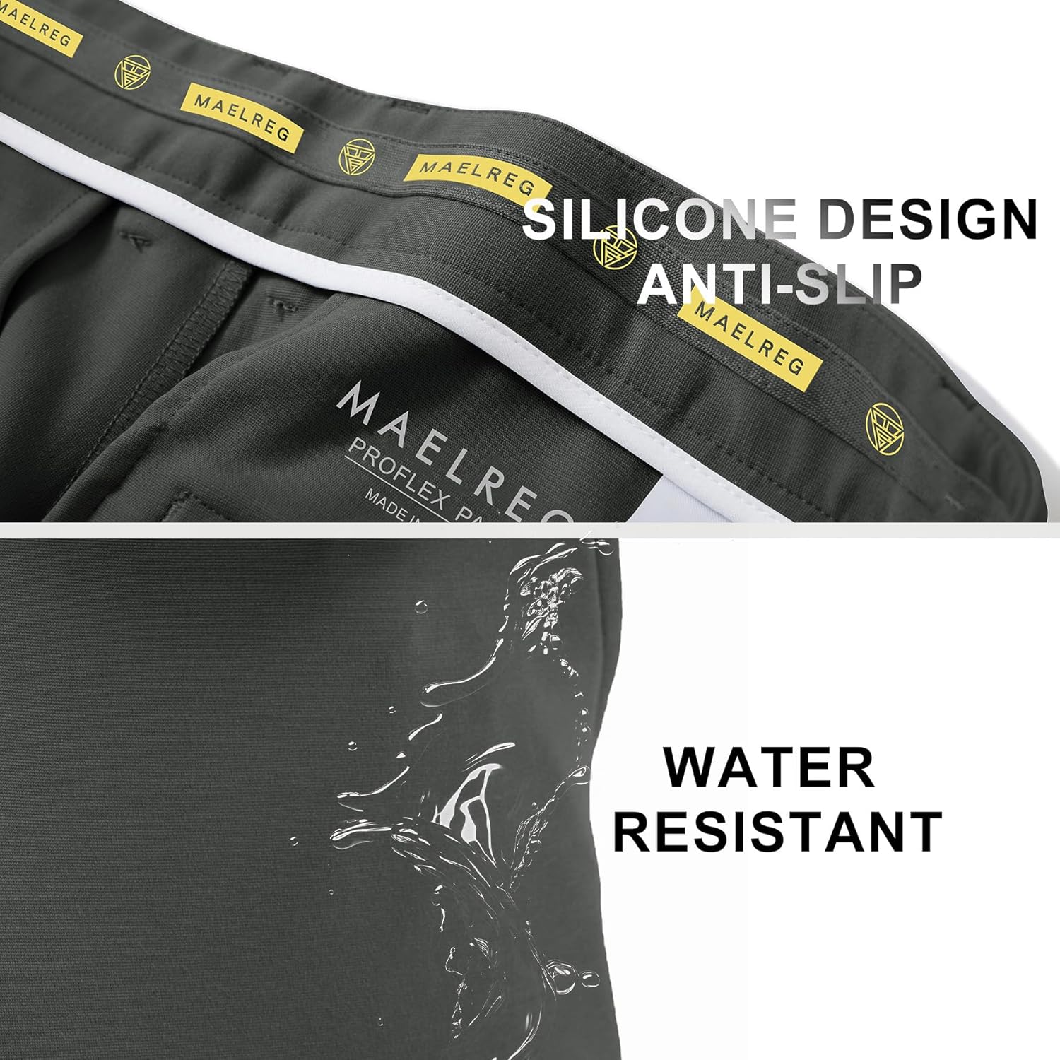 M MAELREG Golf Pants Men Lightweight Stretch Water-Resistant Business Regular Fit Mens Dress Pants with Pockets