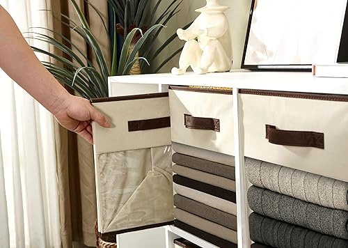 Miniatura 5 de DECOMOMO Contenedores de almacenamiento en cubos, cubos de almacenamiento de 11 pulgadas con ventana transparente, contenedor de almacenamiento de