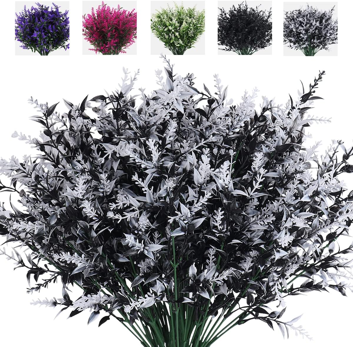 RECUTMS 8 Bundles Artificial Flowers Outdoor UV Resistant Fake Flowers Fake Outside