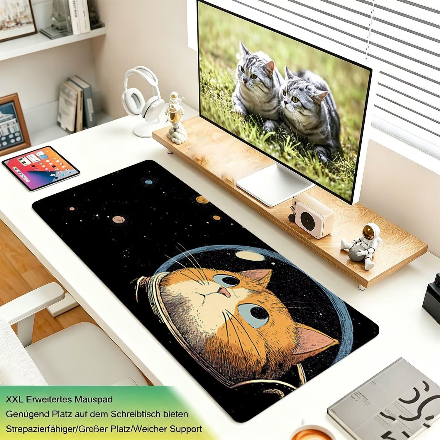 Tappetino Mouse Gaming XXL, 1200x600x4mm nero Cielo stellato 0x0-241 | Tappetino Scrivania con Base in Gomma Antiscivolo Bordi Cuciti per Computer, PC, Migliora la Precisione e la Velocità