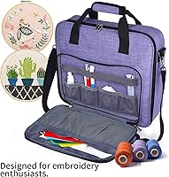 Vista 5 de BAGLHER Bolsa Organizadora de Punto de Cruz y Bordado - Gran Almacenamiento Portátil para Proyectos con 3 Compartimentos, Estuche de Transporte