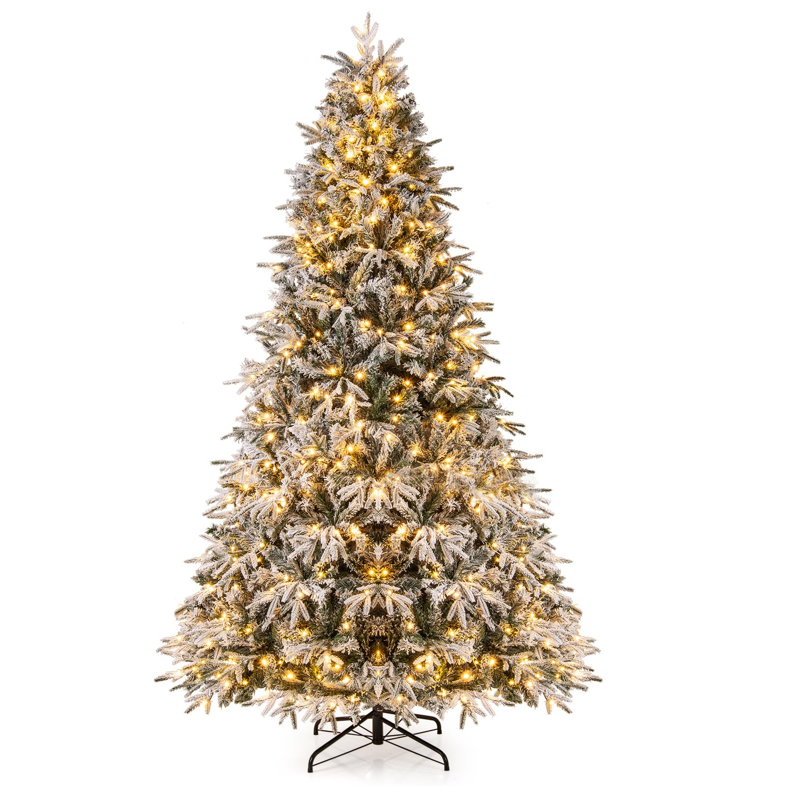 LIFEZEAL 240/270 cm Sapin de Noël Artificiel Enneigé Illuminé
