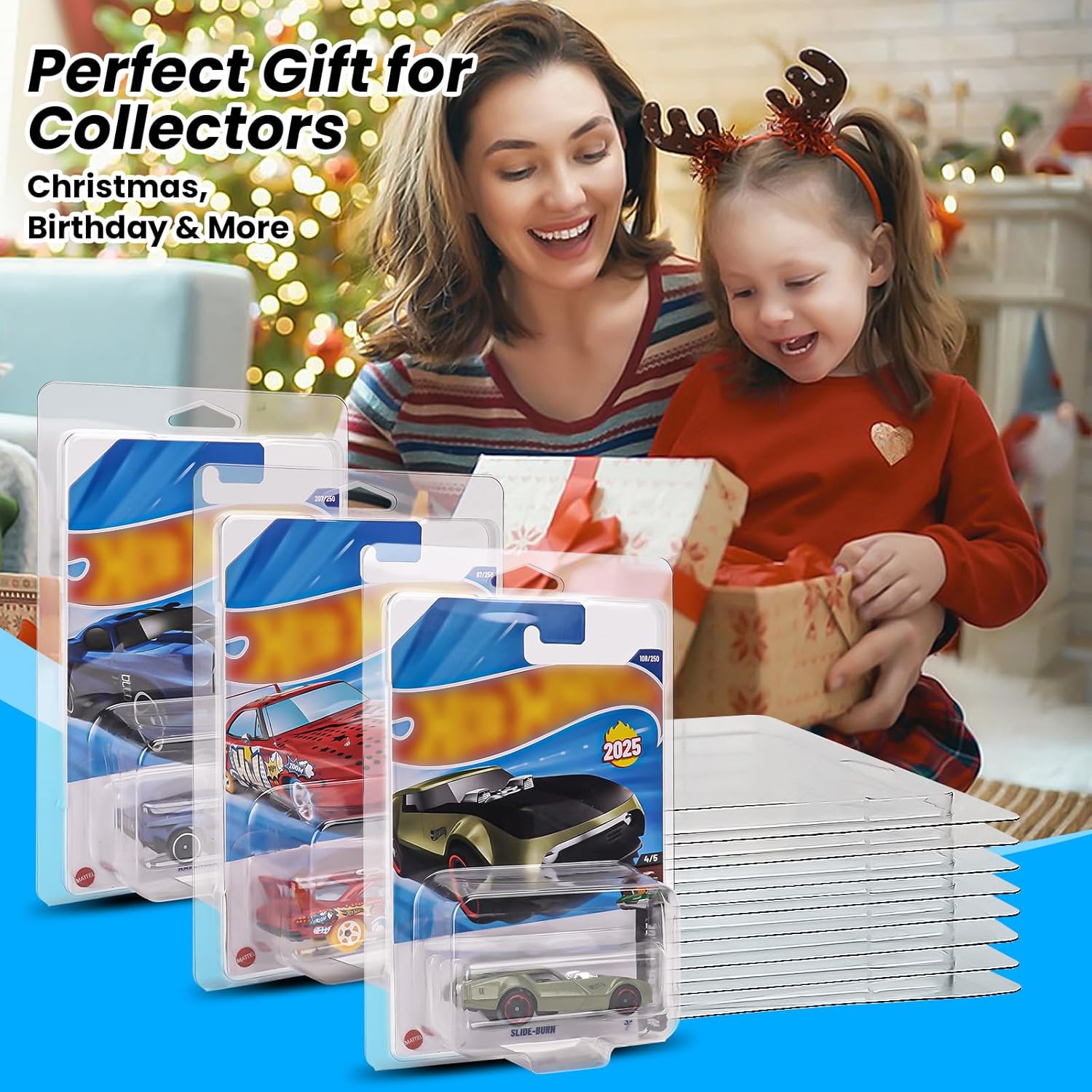 30 Pack Clear Protector Cases for Hot Wheels Storage, Clamshell Plastic Cases for 1:64 Scale Models Hot Wheels Display, 0.6mm Thick PET Vehicle Blister Pack Cover Cases
