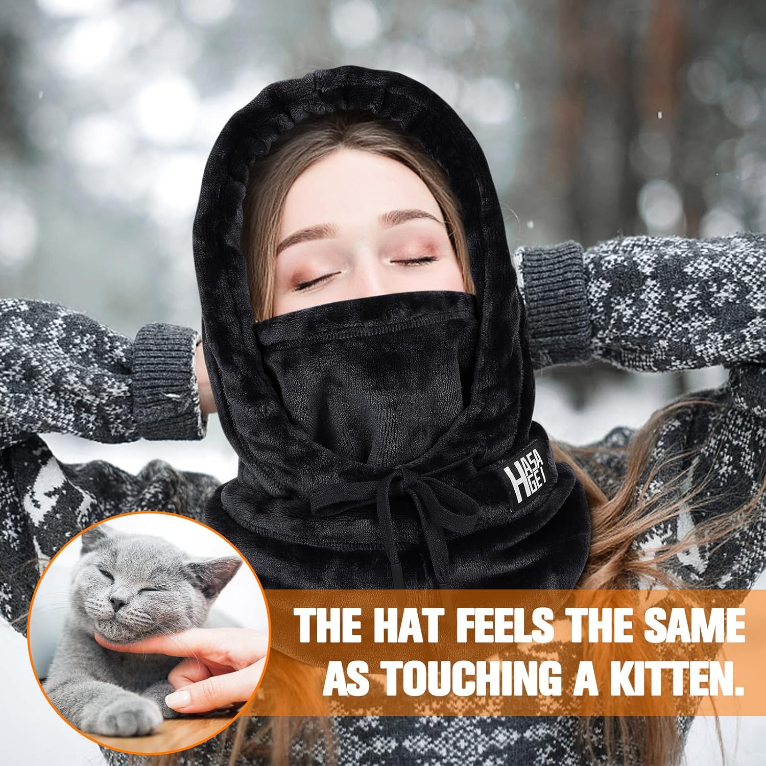 Ski Mask for Women Balaclava Women Men Windproof Thermal Hood Winter Neck Warmer with Plush - Image 5