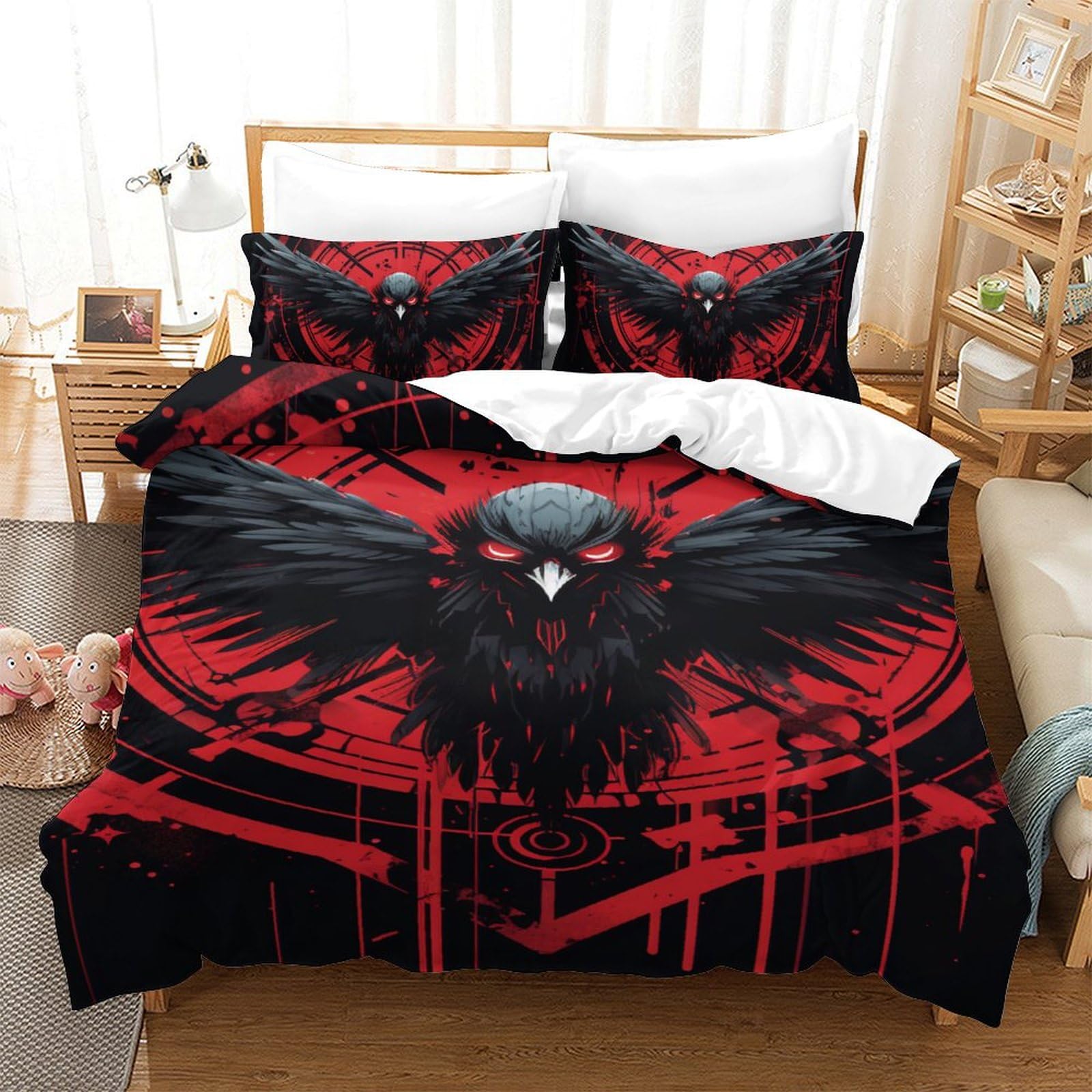 Parure de couette 140x200 aigle en microfibre premium douce