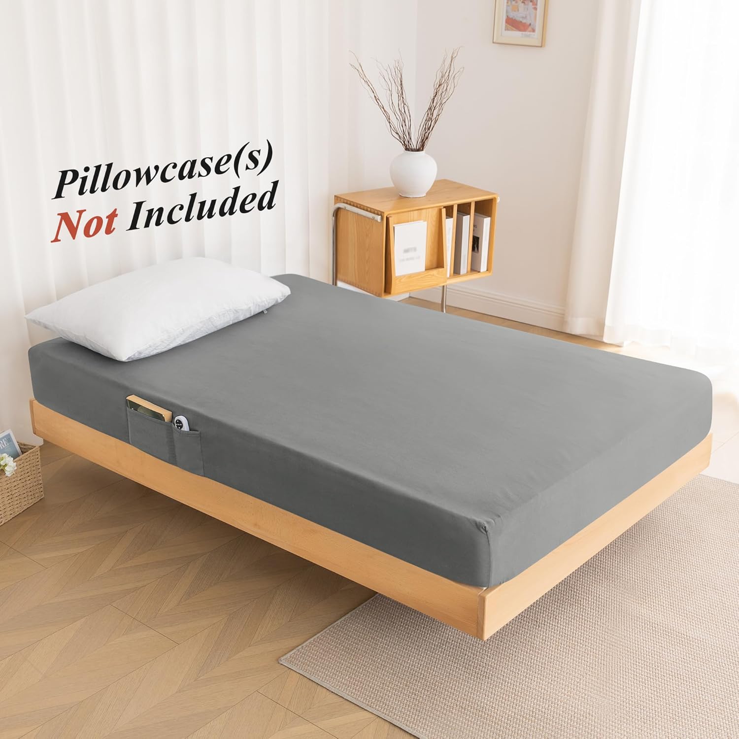 Twin Fitted Sheet Only - Premium 1800 Super Soft & Cozy Microfiber, Wrinkle, Fade, Shrinkage Resistant Deep Pocket Twin Size Fitted Bottom Sheet, Dark Gray - Image 6