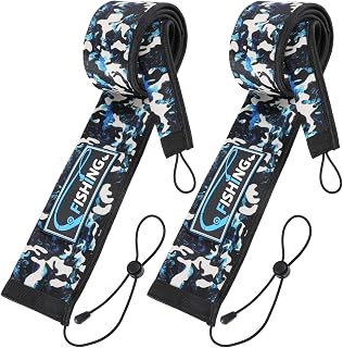 2Pcs Neoprene Fishing Rod Sleeves-Camo Fishing Rod Cover Pole Sleeve | Protective Fishing Rod Socks for Storage & Transport, Puncture Resistant, Floating for Casting, Trolling, Spinning Rods