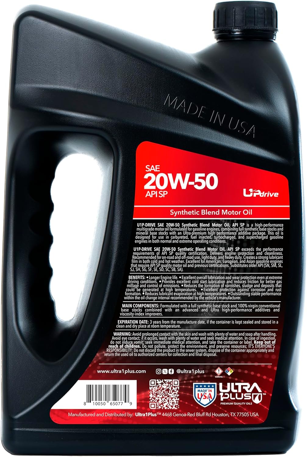ULTRA 1PLUS SAE 20W-50 Synthetic Blend Motor Oil, API SP