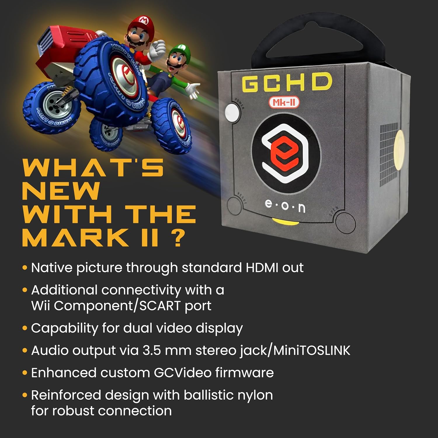 EON GCHD Mk-II: Gamecube HD Adapter (Jet Black) Bhutan Ubuy