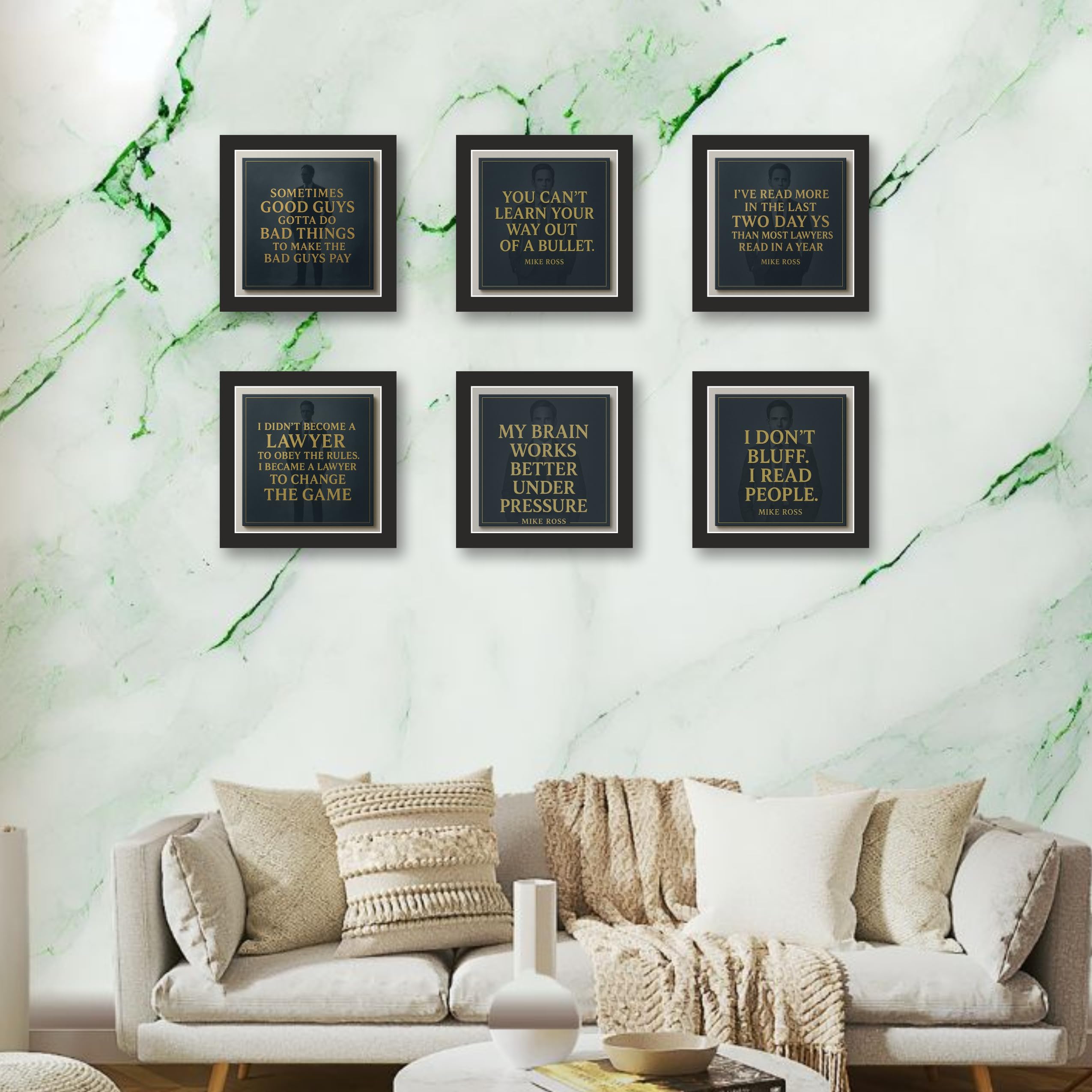 Legal Brilliance 6-Piece Quote Photo Frame Set – 12 in x 12 in…