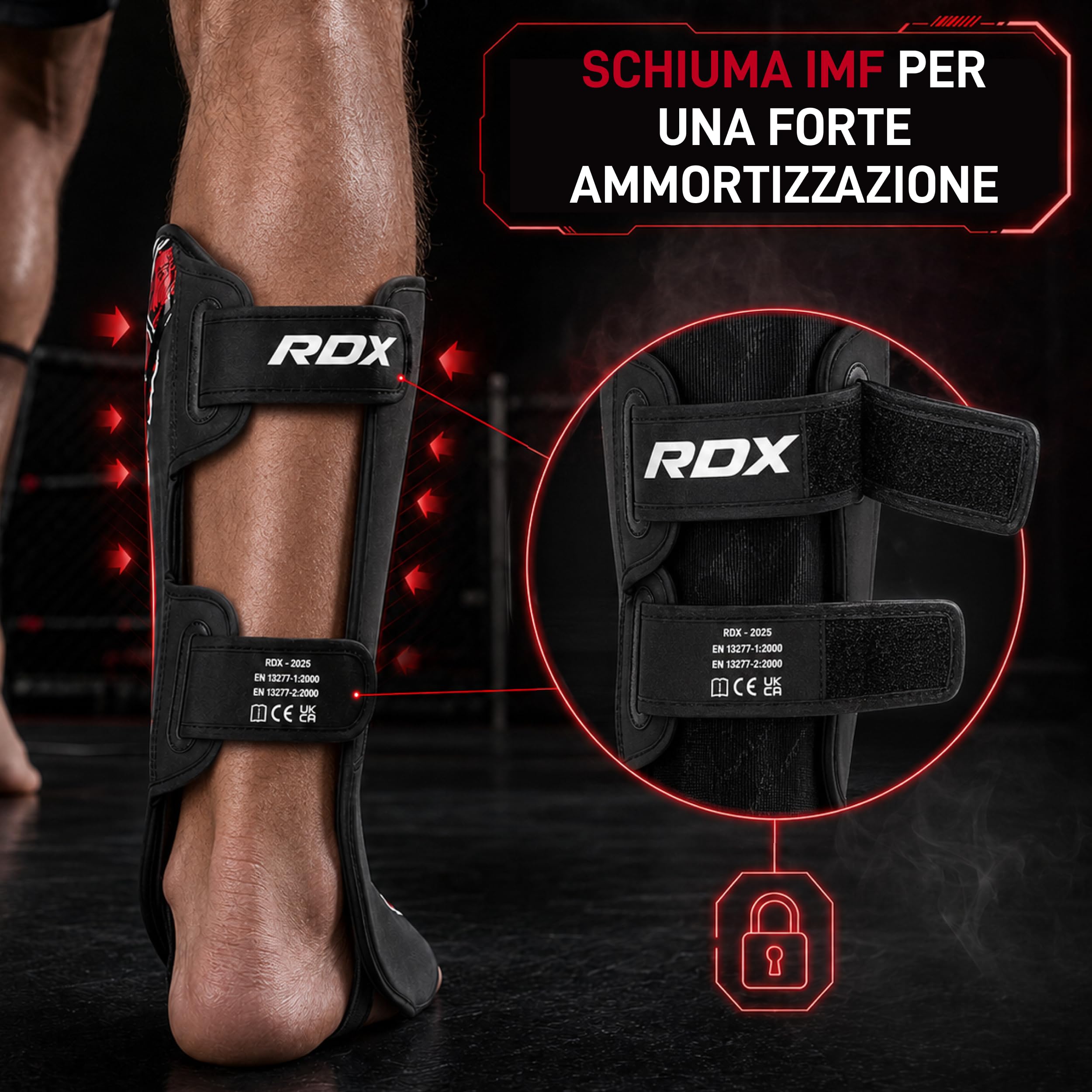 RDX Paratibie Aura F-17, Paratibie Kickboxing per Donne e Uomini, Paratibie MMA con Schiuma Stampata Ammortizzante, Paratibie Muay Thai e Protezioni per Arti Marziali