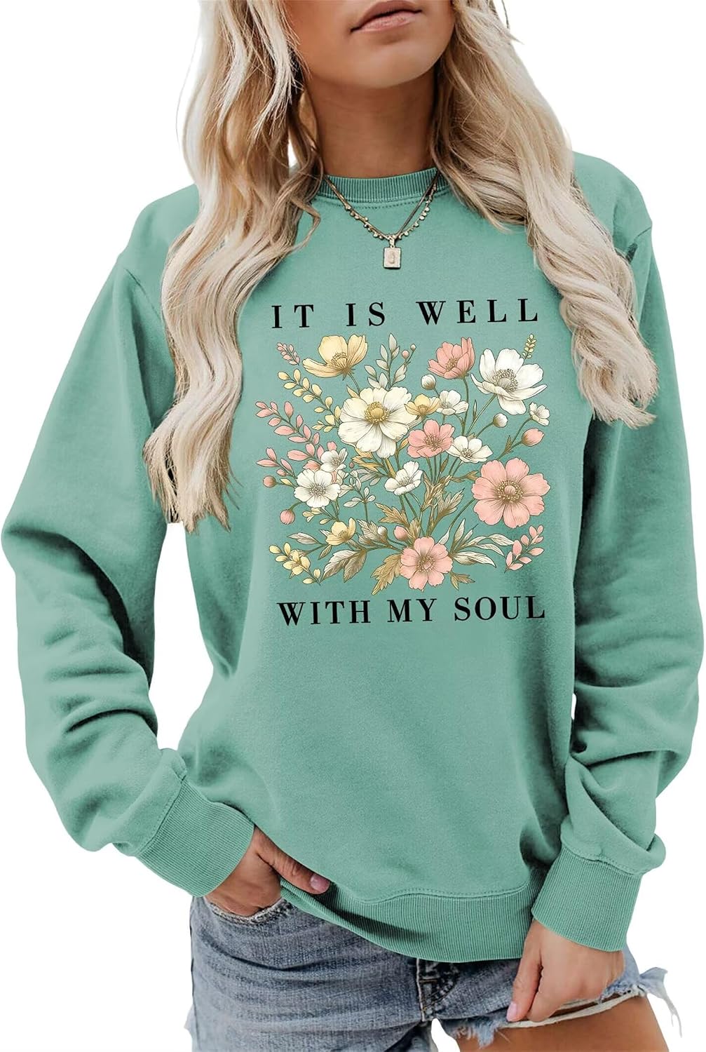Christian Sweatshirt Women Be Still God Faith Crewneck Long Sleeve Sweater