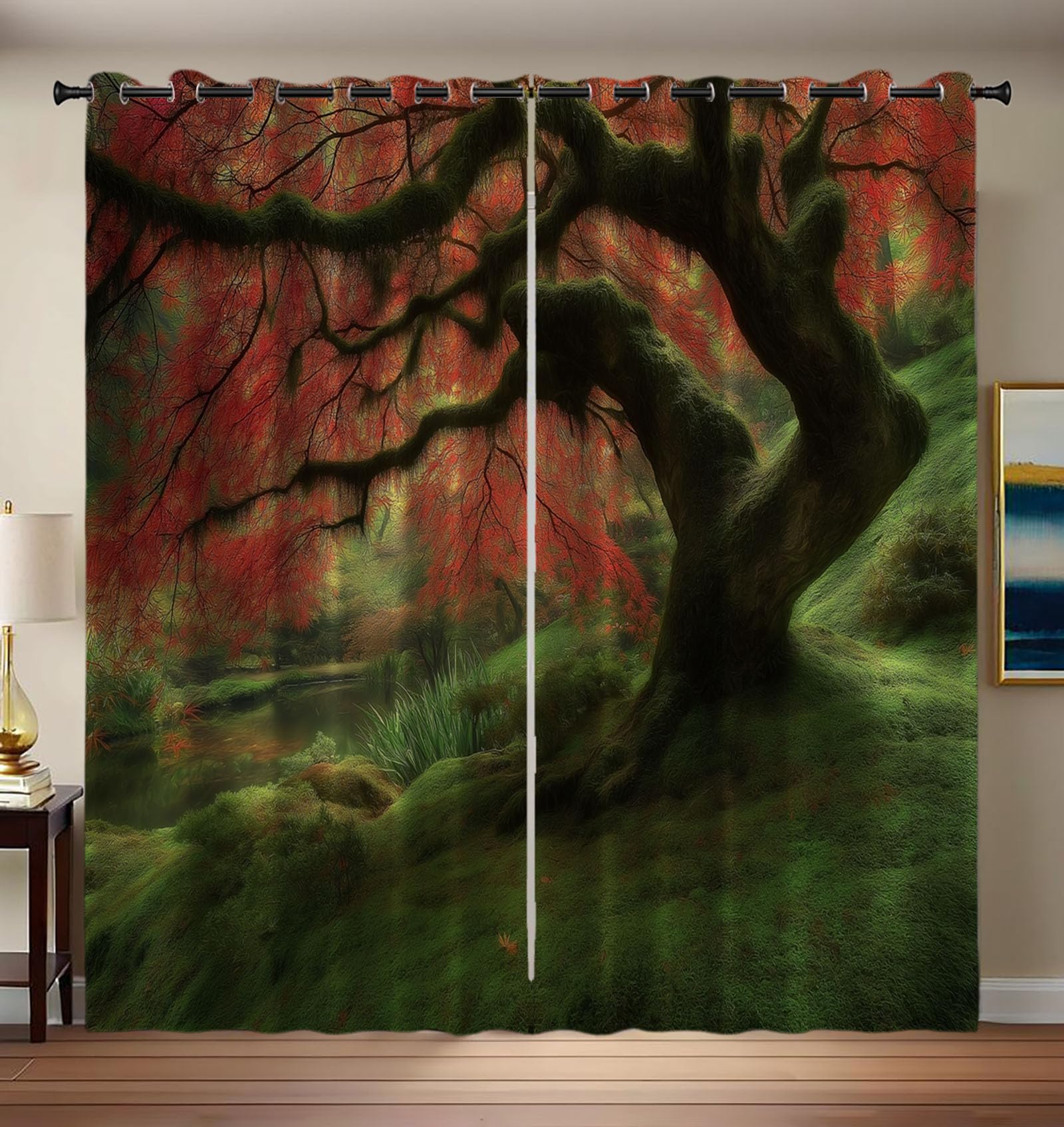 Rideau occultant japonais érable 140x240 thermique salon chambre vintage